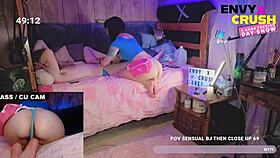 Cam Girls Stud Prematurely Ejaculates on Muscular Babe Live!