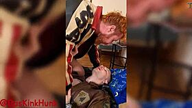 ever wonder how two russian studs fill a leather fetishist's mouth?