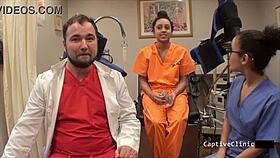 CURVY NURSE MIA SANCHEZ SCREAMS IN LATEX HANDCUFF HUMILIATION FOR CASH!