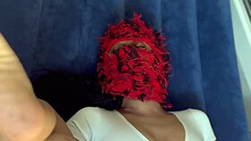 ebony babe squirts hard through shorts using vibrator in full solo video