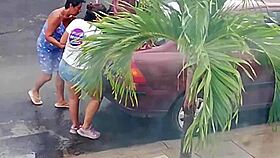 look at my sexy neighbor rocking those tight shorts damn!