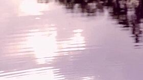 claudia bavel strips teases outdoors masturbates big natural tits close up