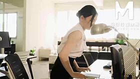 the asian teacher swallows cum for cash after naughty sex