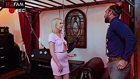 Petite Blonde Madison Summers Teases Stepdad Dungeon Bondage Ride