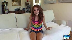 Cute redhead Alice Green bends over for intense anal pounding and sloppy ass licking