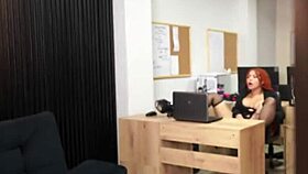 OH NO! SECRETARY GETS POUNDED BY BOSS AFTER HE CATCHES HER MASTURBATING