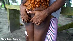 Slim Ebony Body Craves Massive Outdoor Cock Pounding!