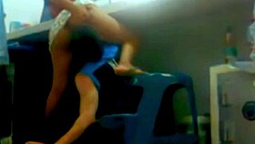 while i'm working, hot latina sneaks in for deepthroat swallow