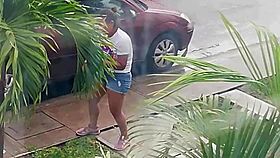 look at my sexy neighbor rocking those tight shorts damn!