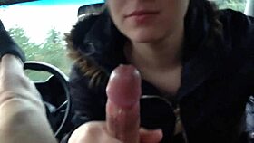 Watch this sexy cute blonde suck and swallow big cock deep!