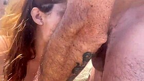 Huge Cock Sucked on Beach as Crowds Watch Exhibitionist Action