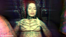 Tattooed bombshell Lacey Jayne chokes on monster cock rides roughly