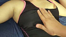 guy casually plays with young latina's wet pussy easy