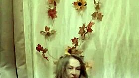 hey slave celebrate autumn with your master flashing those natural tits in homemade pov