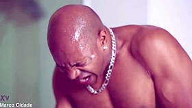 Two Black Studs Blast Cumshots into Vivian Falcon's Hungry Mouth