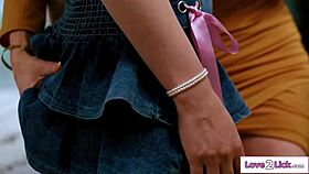 Big Tits Cougar Tongues Shaved Young Pussy in 69 Lick Fest!