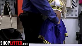 Exotic Asian Luna Lux faces shoplyfter blowbang and gangbang after stealing.