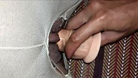 you gotta see this tight shaved pussy stuffed with dildo and cock