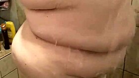 curvy bbw wife caught showering her thick body