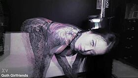 Tattooed bombshell Lacey Jayne chokes on monster cock rides roughly