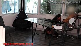 shy ebony latina chokes on bbc before bent over anal cumshot