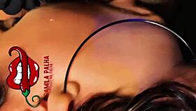 Crossdressing transsexual sneaks quick fun while wife showers nearby