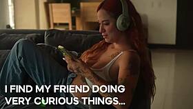 i catch my hot roommie on cam and seduce her shaved pussy into wild licking orgasms