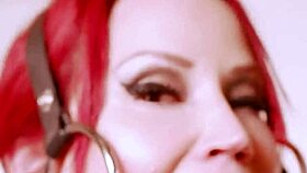 submissive latex uniform heels fetish roleplay with massive tits exposed