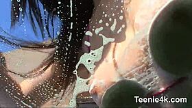 Damn, curvy teen bitch sucks fat cock before pussy pounding