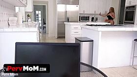 pervmom richelle ryan teases tyler cruise with big tits and ass on bed voyeur style