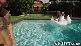 charley hart loves intense pool drilling on natural tits