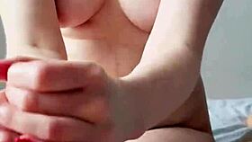 hey watch this hot amateur pov handjob massage end in massive cumshot