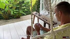 Snake catcher babe pranked with huge cock outdoors bent over doggystyle cumshot