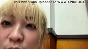 Check out Asian bookworm masturbating next to library reader!