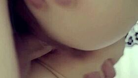 Small tits brunette teen babe rides monster cock hardcore