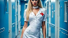 Retro Nurse Betty Bulge In Sci-Fi Hospital Cosplay PmV Parody