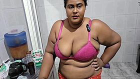 I'm ravaging this juicy Brazilian milf in the kitchen with huge cumshots