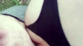 i took wolfdaddy901s thick cock bareback anal creampie bent over in public park crossdressing redhead