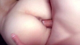 Curvy blonde spots his boner sneaks quick creampie while unaware