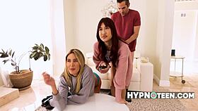 Neighbor's Car in Our Garage Sparks Wild Asian FFM Fuck Fest!