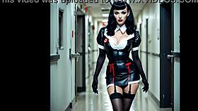 Retro Nurse Betty Bulge In Sci-Fi Hospital Cosplay PmV Parody