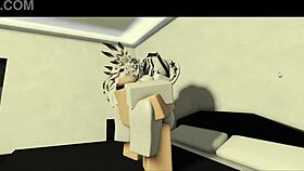 Roblox slut chokes on dick before wild pussy pounding