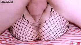 petite teen's tight pussy pounded missionary close-up leaking creampie.