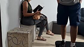 whoa flashing dick at dentist gets groped then licked in waiting room!