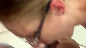 Bold deepthroat devours monster black cock fiercely