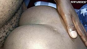 Ebony African couple bent over bed for monster cock doggystyle pounding