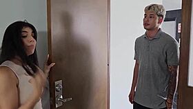 hey latina slut, ride that manager's big cock deep like a pro!