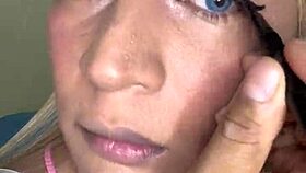 pretty transsexual dresses up glamorous for viewers