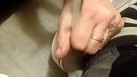 friend enthusiastically trashes sneakers in playful destruction