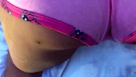 blonde cutie plays with sex toys in parents' bathroom mirror